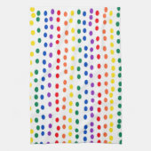 Rainbow Candy Dots auf Weiß Geschirrtuch (Vertikal)