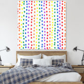 Rainbow Candy Dots auf Weiß Leinwanddruck (Insitu (Schlafzimmer))