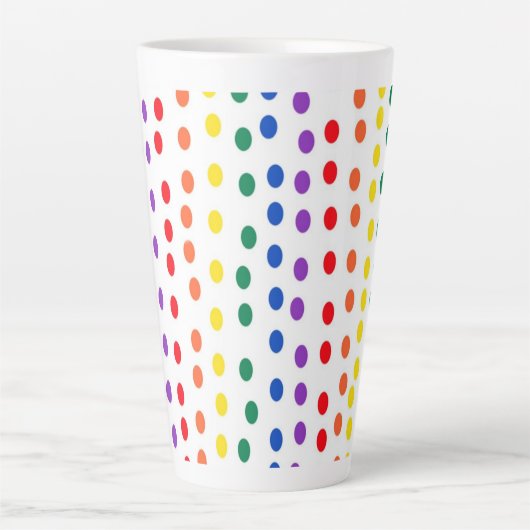 Rainbow Candy Dots auf Weiß Milchtasse (Vorderseite)