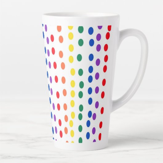 Rainbow Candy Dots auf Weiß Milchtasse (Rechts)