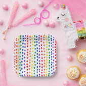 Rainbow Candy Dots auf Weiß Pappteller (Party)