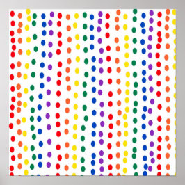 Rainbow Candy Dots auf Weiß Poster