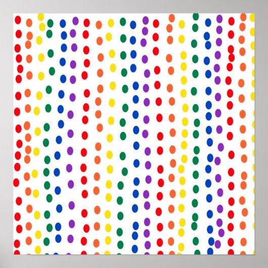 Rainbow Candy Dots auf Weiß Poster (Vorne)