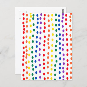 Rainbow Candy Dots auf Weiß Postkarte