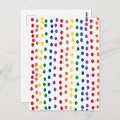 Rainbow Candy Dots auf Weiß Postkarte (Vorne/Hinten)