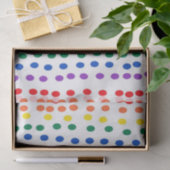 Rainbow Candy Dots auf Weiß Seidenpapier (Geschenk)