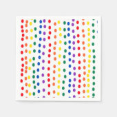 Rainbow Candy Dots auf Weiß Serviette (Vorderseite)