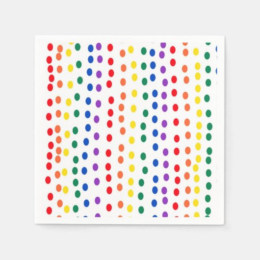 Rainbow Candy Dots auf Weiß Serviette (Vorderseite)