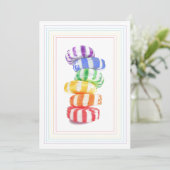 RAINBOW CANDY Flat Birthday Card Karte (Stehend Vorderseite)