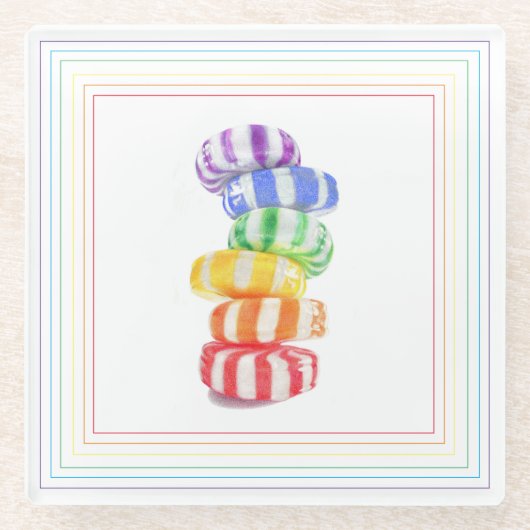 RAINBOW CANDY Glass Drink Untersetzer (Vorderseite)