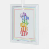 RAINBOW CANDY Glass Square Ornament Aus Glas (Vorderseite links)