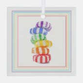 RAINBOW CANDY Glass Square Ornament Aus Glas (Rückseite)