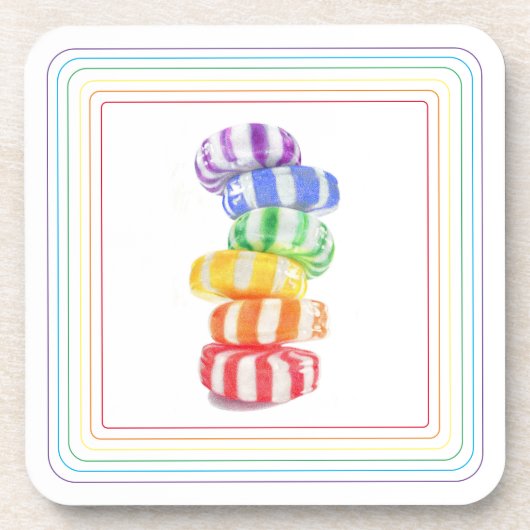RAINBOW CANDY Hard Plastic Untersetzer (Vorderseite)