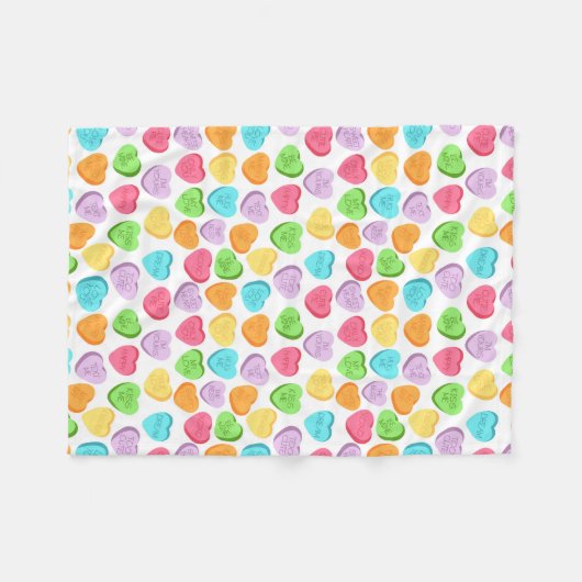 Rainbow Candy Hearts Blanket Fleecedecke (Vorderseite (Horizontal))