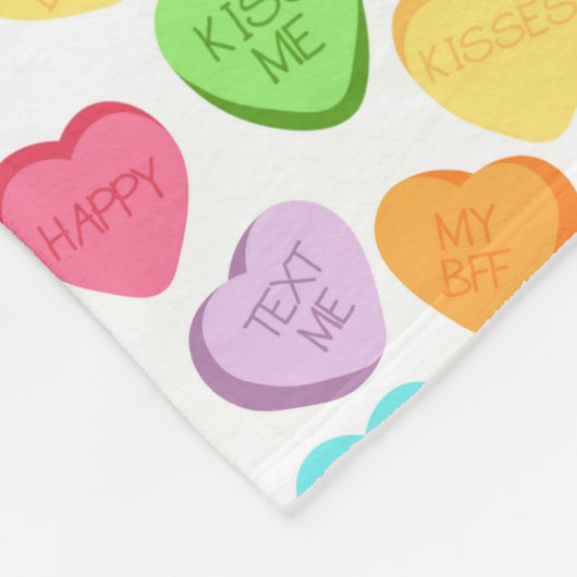 Rainbow Candy Hearts Blanket Fleecedecke (Ecke)