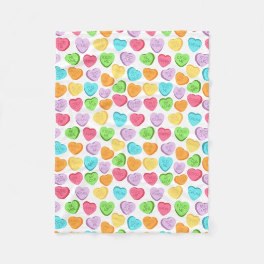 Rainbow Candy Hearts Blanket Fleecedecke (Vorderseite)