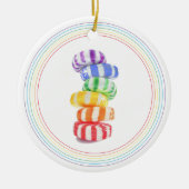 RAINBOW CANDY Keramik Circle Ornament (Vorne)