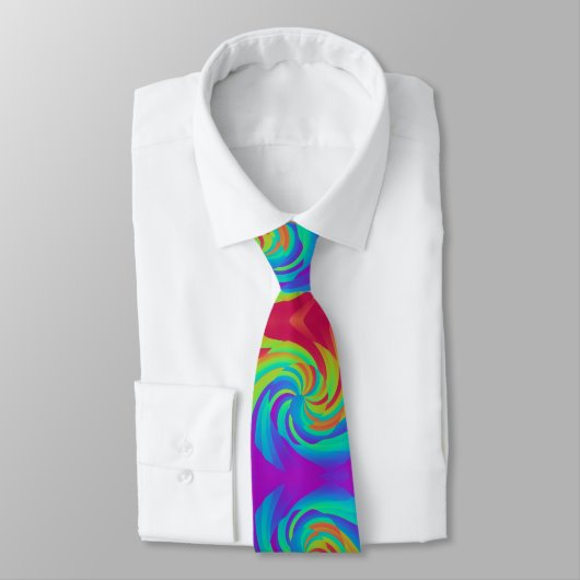 Rainbow-Candy-Lollypop-Swirbelmuster-Hintergrund Krawatte (Gebunden)