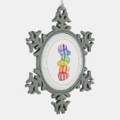RAINBOW CANDY Pewter Snowflake Ornament (Links)