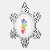 RAINBOW CANDY Pewter Snowflake Ornament (Rechts)