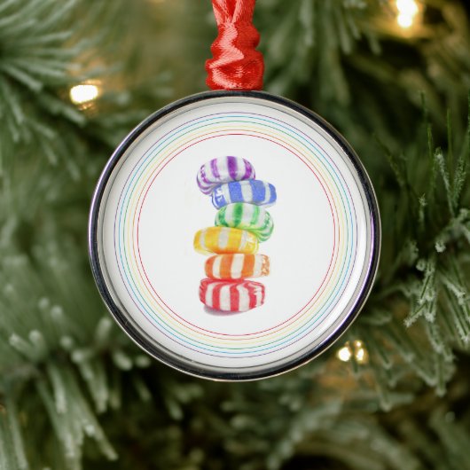 RAINBOW CANDY Premium RUNDFUNK Ornament Aus Metall (Baum)