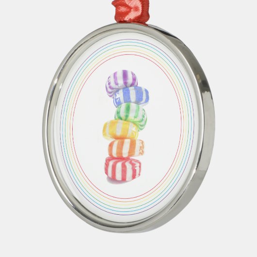 RAINBOW CANDY Premium RUNDFUNK Ornament Aus Metall (Links)