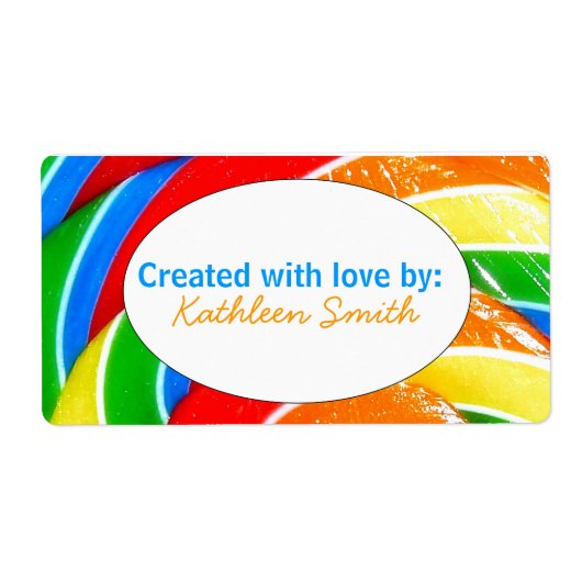 Rainbow Candy Recipe/Goodies Label (Vorne)
