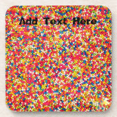 Rainbow Candy Sprinkles Getränkeuntersetzer (Vorderseite)