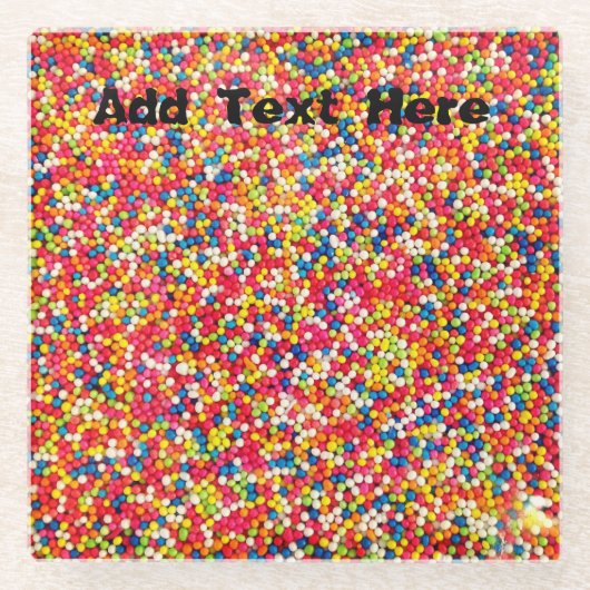 Rainbow Candy Sprinkles Glasuntersetzer (Vorderseite)