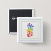 RAINBOW CANDY Square Button Button (Vorne & Hinten)