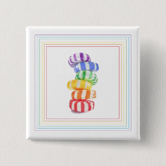 RAINBOW CANDY Square Button Button (Vorderseite)