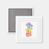 RAINBOW CANDY Square Magnet (Vorderseite/Rückseite)