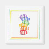 RAINBOW CANDY Square Magnet (Vorne)
