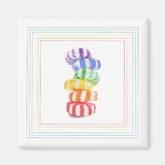 RAINBOW CANDY Square Magnet (Vorne)