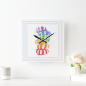 RAINBOW CANDY Square Wall Clock Quadratische Wanduhr (Zuhause)