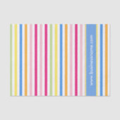 Rainbow Candy Stripes Custom Company Text Seidenpapier (Vorderseite)