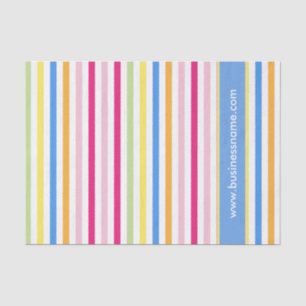 Rainbow Candy Stripes Custom Company Text Seidenpapier