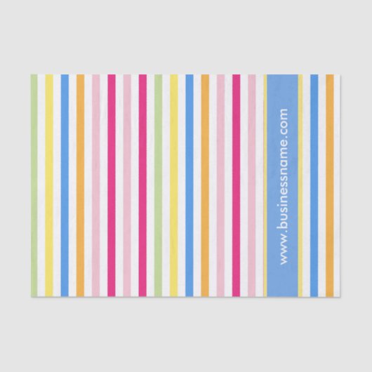 Rainbow Candy Stripes Custom Company Text Seidenpapier (Vorderseite)