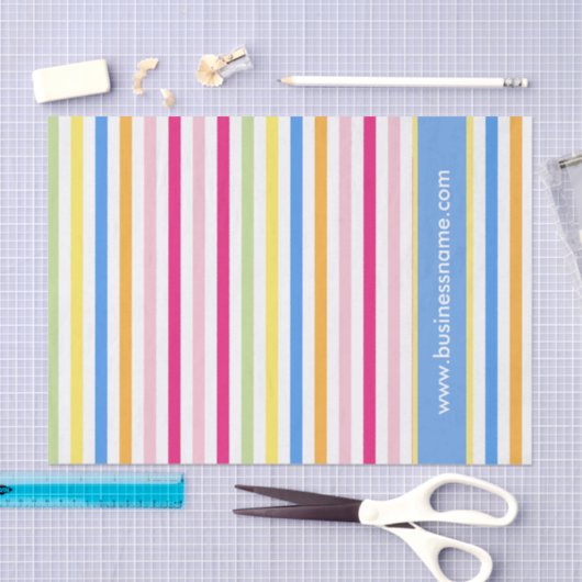 Rainbow Candy Stripes Custom Company Text Seidenpapier (Handwerk)