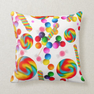 Rainbow Candy Süßigkeiten Candyland Lollipops Colo Kissen