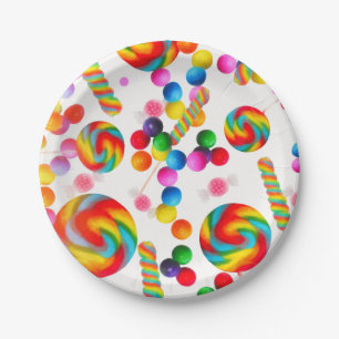Rainbow Candy Sweet Birthday Party Candyland Pappteller