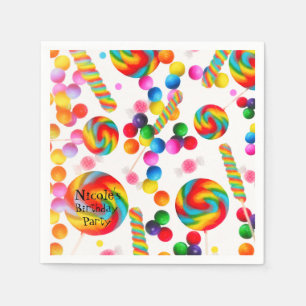 Rainbow Candy Sweet Birthday Party Candyland Serviette