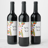 Rainbow Candy Sweet Party Custom Wine Labels Weinetikett (Flaschen)