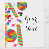Rainbow Candy Sweet Party Custom Wine Labels Weinetikett (Einzelnes Label)