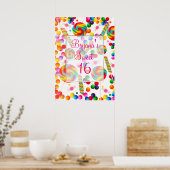 Rainbow Candyland Birthday Party Banner Poster (Küche)