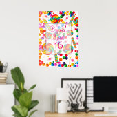 Rainbow Candyland Birthday Party Banner Poster (Heimbüro)