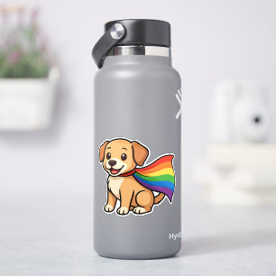 Rainbow Cape Puppy - LGBTQ++ Pride Design Aufkleber