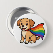 Rainbow Cape Welpe – LGBTQ++ Pride Design Button (Vorne & Hinten)