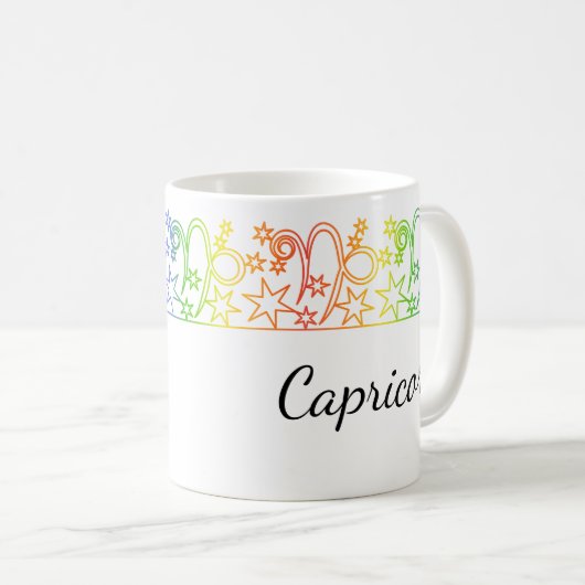 Rainbow Capricorn Sign Personalisierte Mug Kaffeetasse (VorderseiteRechts)