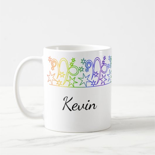 Rainbow Capricorn Sign Personalisierte Mug Kaffeetasse (Links)